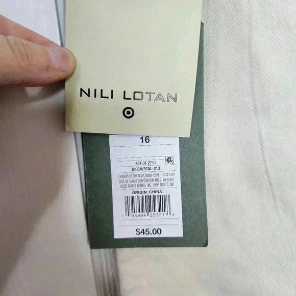 NWT Size 16 Nili Lotan High-Rise Wide Leg Pants Cream Target - Picture 5 of 9